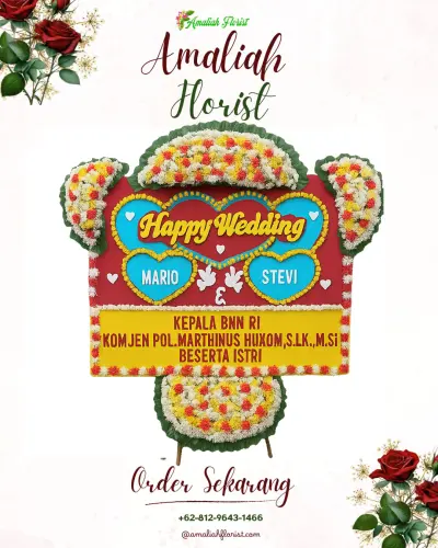 Karangan Papan Bunga Pernikahan di Pagedongan